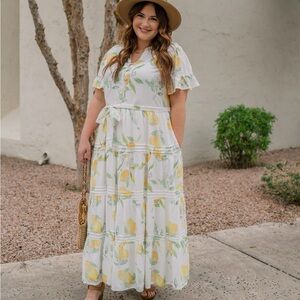 Merrick White Occasion Lemon Dress